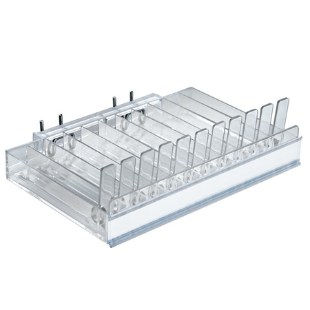 Azar Displays 11-Compartment Pusher Tray for Counter, Pegboard or Slatwall, PK2 225511